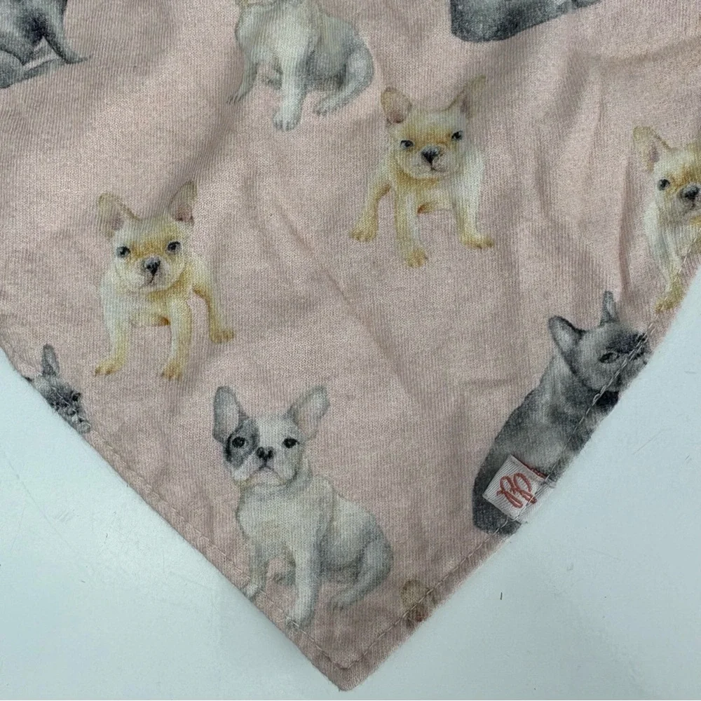 Posh peanut two cotton drool bibs pink french bulldogs and white macarons
